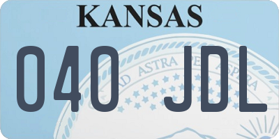 KS license plate 040JDL
