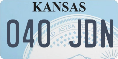 KS license plate 040JDN