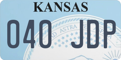 KS license plate 040JDP