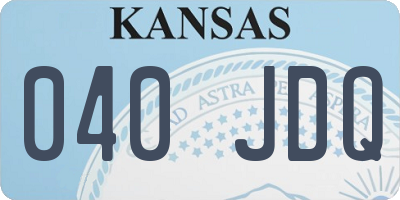 KS license plate 040JDQ