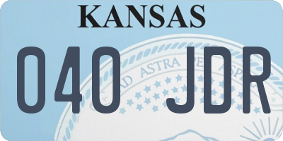 KS license plate 040JDR