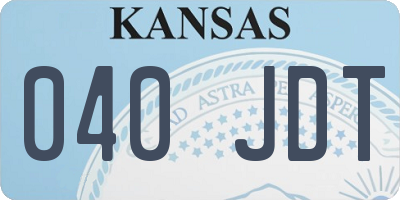 KS license plate 040JDT