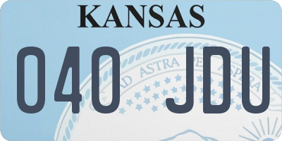 KS license plate 040JDU