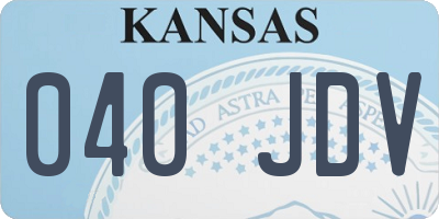 KS license plate 040JDV