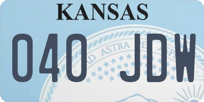 KS license plate 040JDW