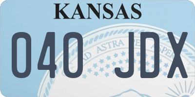 KS license plate 040JDX