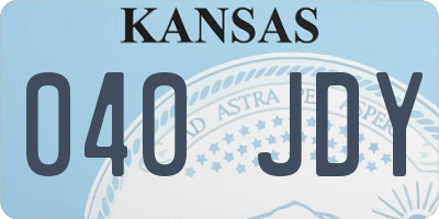KS license plate 040JDY
