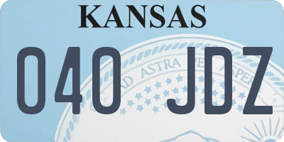 KS license plate 040JDZ