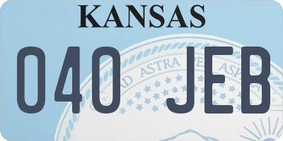 KS license plate 040JEB