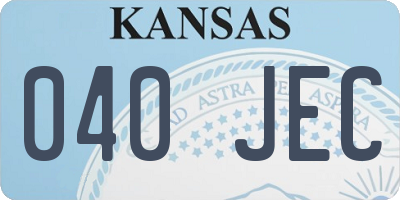 KS license plate 040JEC