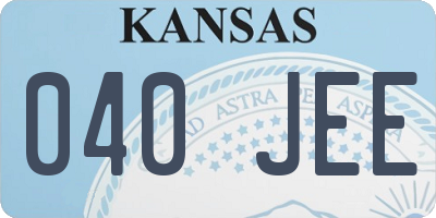 KS license plate 040JEE