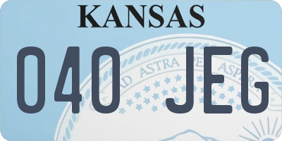 KS license plate 040JEG