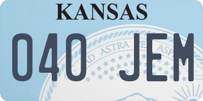 KS license plate 040JEM
