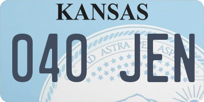 KS license plate 040JEN