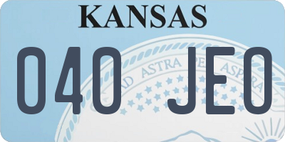 KS license plate 040JEO