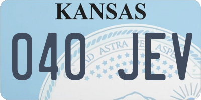 KS license plate 040JEV