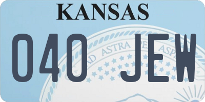 KS license plate 040JEW