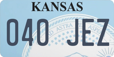 KS license plate 040JEZ