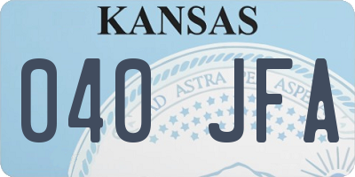 KS license plate 040JFA