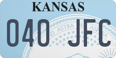 KS license plate 040JFC