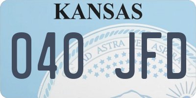 KS license plate 040JFD