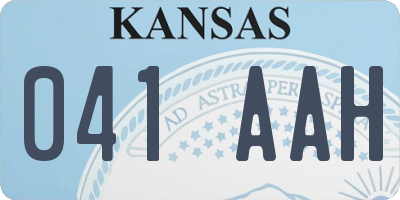 KS license plate 041AAH