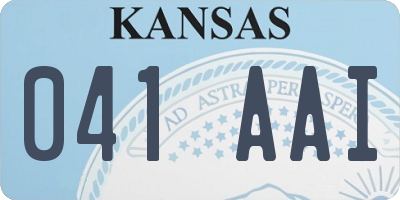 KS license plate 041AAI