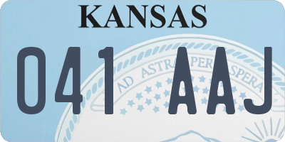 KS license plate 041AAJ