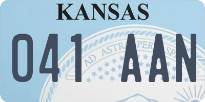 KS license plate 041AAN