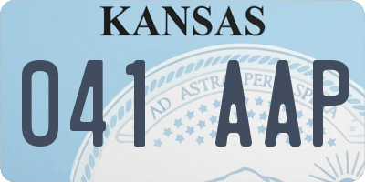 KS license plate 041AAP