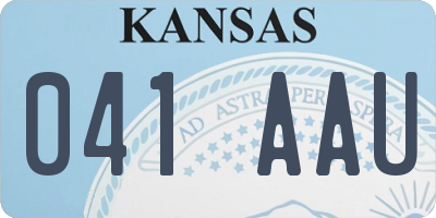 KS license plate 041AAU