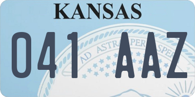 KS license plate 041AAZ