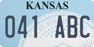 KS license plate 041ABC