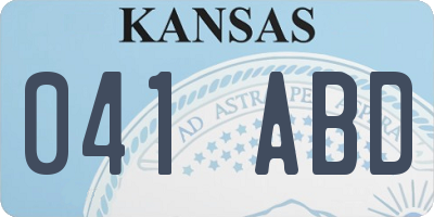 KS license plate 041ABD