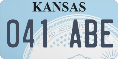KS license plate 041ABE