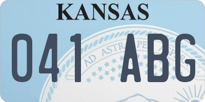 KS license plate 041ABG