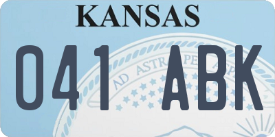 KS license plate 041ABK