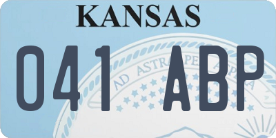KS license plate 041ABP