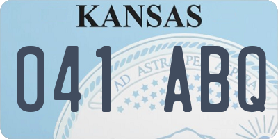 KS license plate 041ABQ