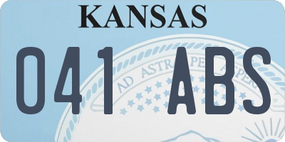 KS license plate 041ABS