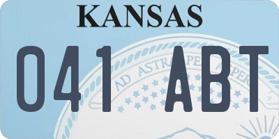 KS license plate 041ABT