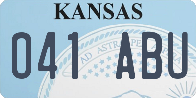 KS license plate 041ABU