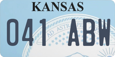 KS license plate 041ABW