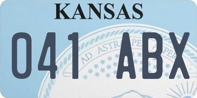 KS license plate 041ABX