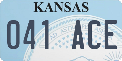 KS license plate 041ACE