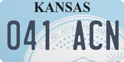 KS license plate 041ACN