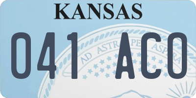 KS license plate 041ACO