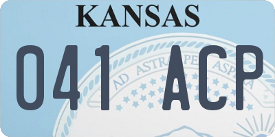 KS license plate 041ACP