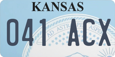 KS license plate 041ACX