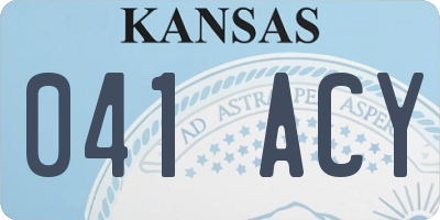 KS license plate 041ACY